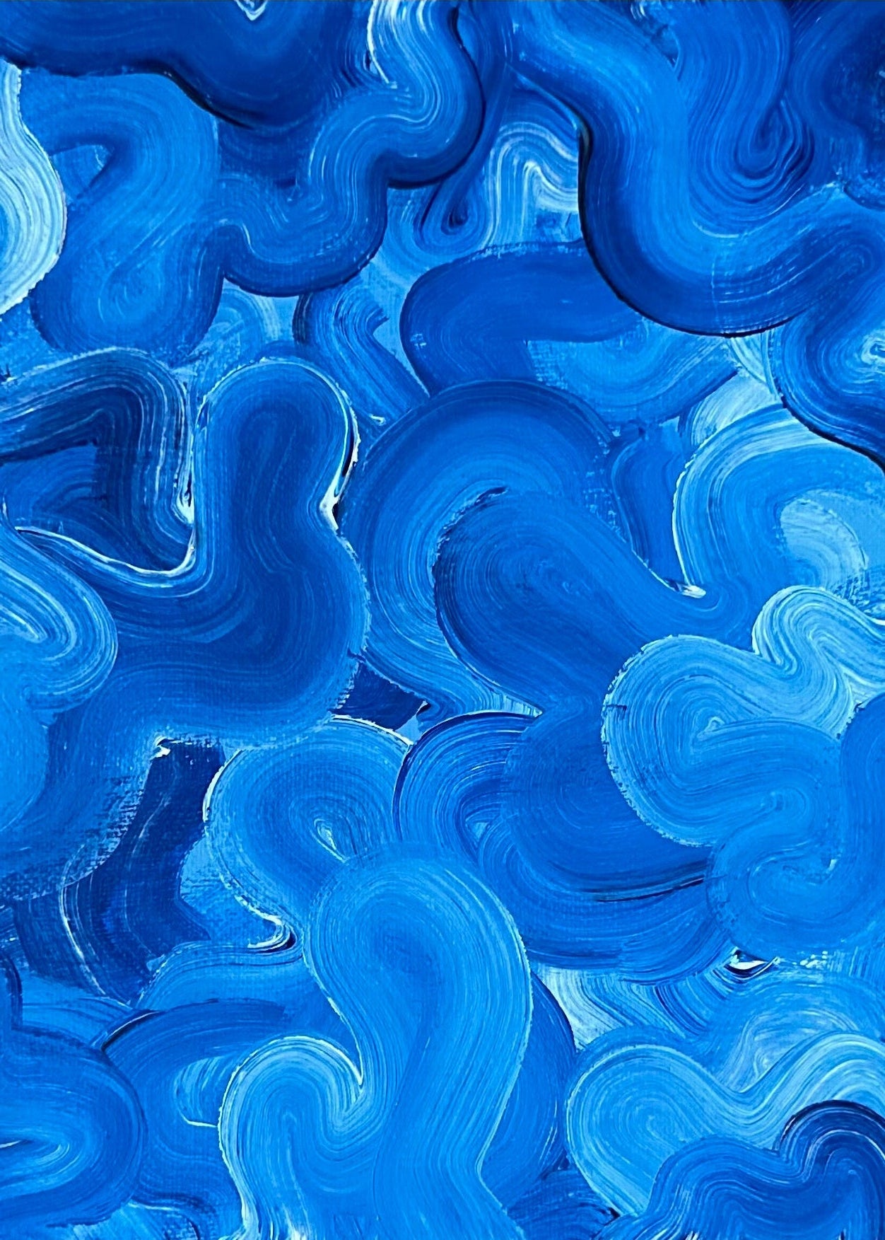 Abstract blue and white swirl pattern